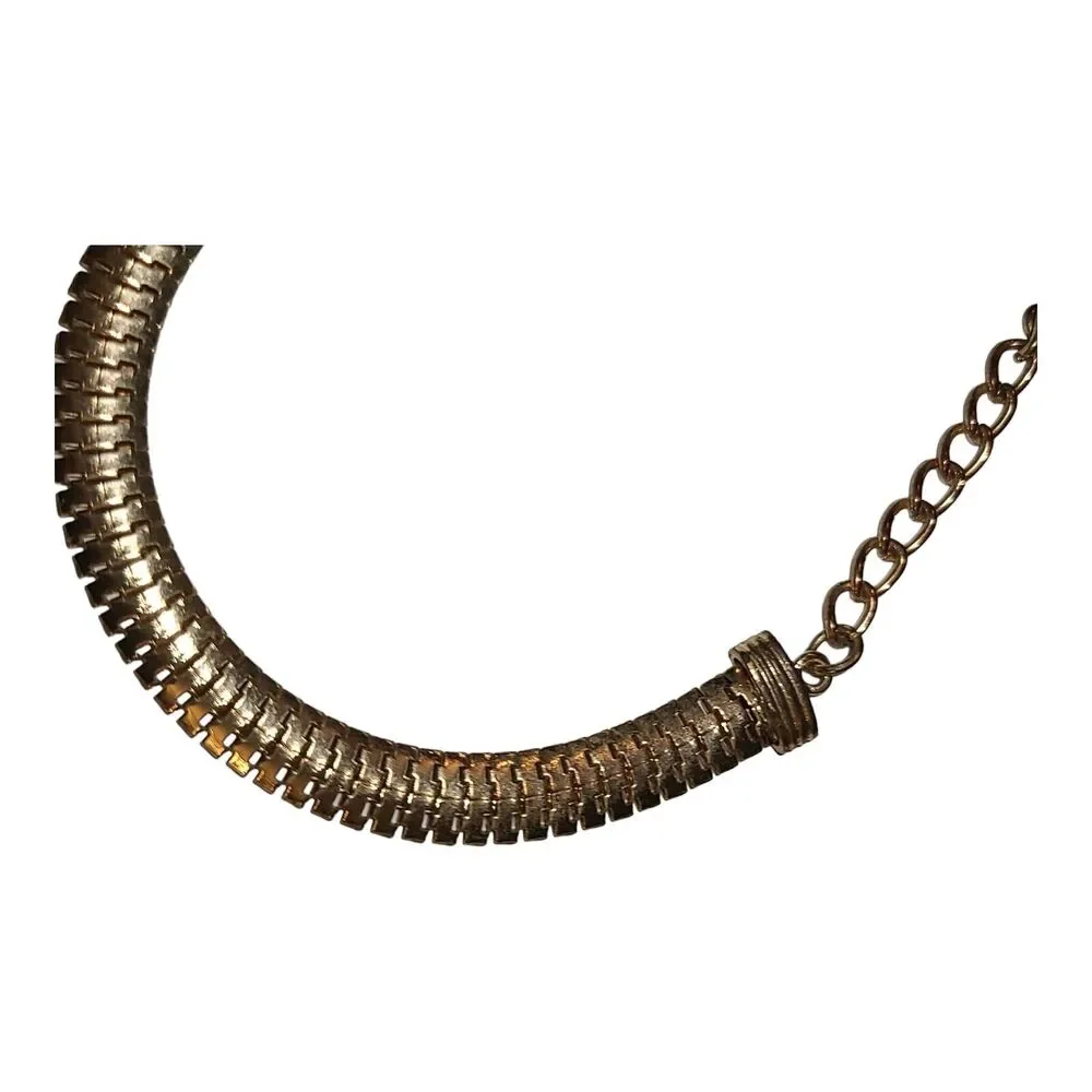 Vintage Gold Tone Snake Chain‎ Bracelet 7.5